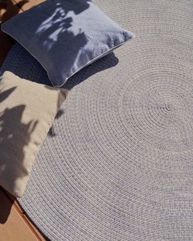 Portopi 100% PET round rug in grey, Ø 150 cm