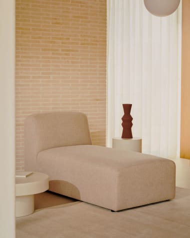 Neom chaise module in beige, 152 x 75 cm