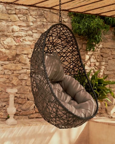 Florina hanging chair in dark grey