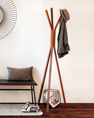 Chelsey solid rubber wood coat rack, 170 cm