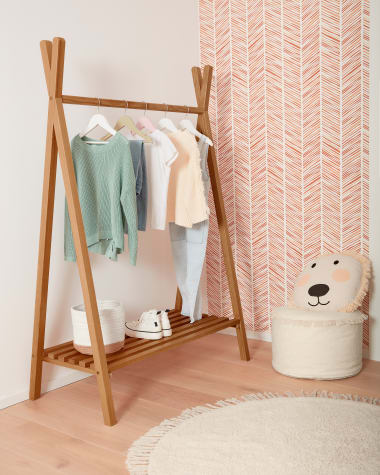 Maralis teepee clothes rail in solid ash wood, 148 x 50 cm