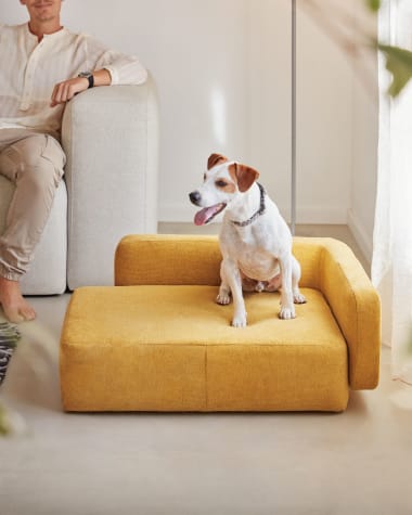 Bowie small bed for pets in mustard 63 x 80 cm