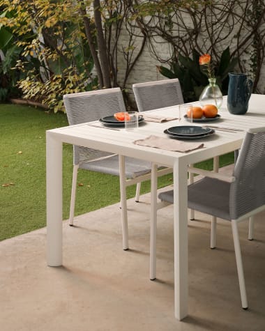 Culip aluminium outdoor table with white finish, 180 x 90 cm