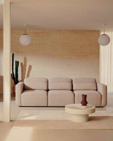 Neom 3 seater modular sofa in beige, 263 cm