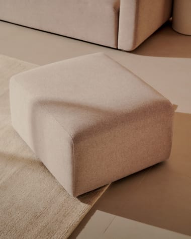 Neom footrest in beige, 75 x 64 cm