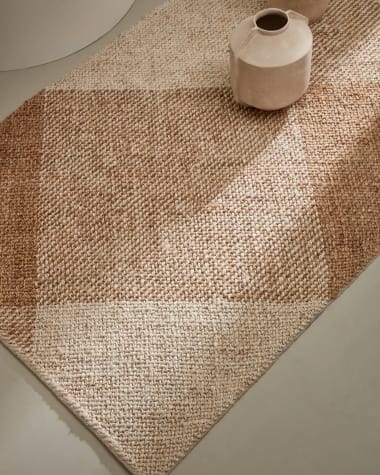 Maelan jute & cotton check rug 160 x 230 cm