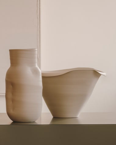 Macaire beige ceramic vase Ø 34 cm