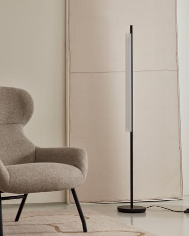 Vauxall floor lamp made of metal and frosted glass