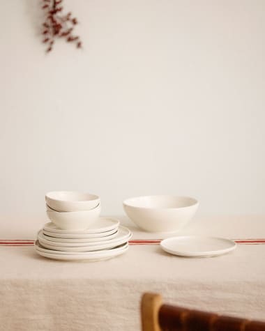 Pahi large round porcelain bowl in white