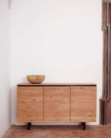 Uxue solid acacia wood sideboard in a natural finish, 150 x 88 cm