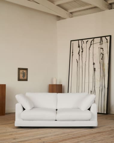 Gala 3 seater sofa in white, 210 cm