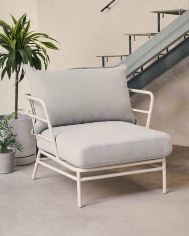 Mareluz armchair in white steel