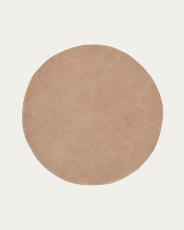 Daianna round rug, 100% beige cotton, Ø 120 cm