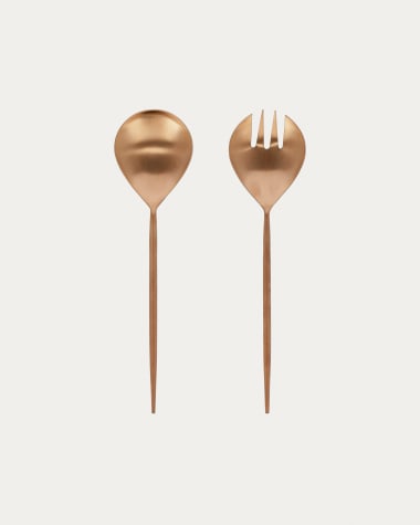 Kelda 2-piece cutlery set for salad rose gold