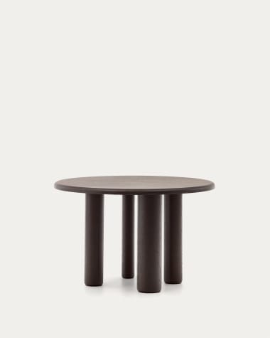 Mailen round table in ash wood veneer with dark finish, Ø 120 cm
