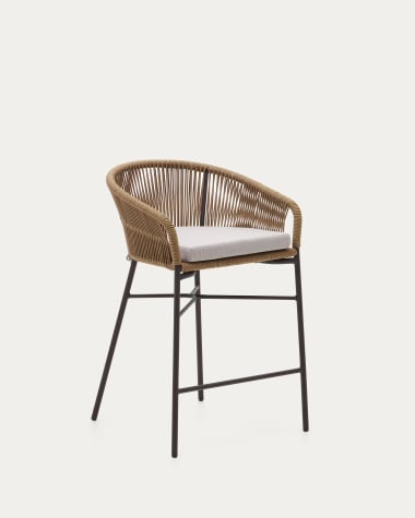 Taboret Yanet beżowy z liny wysokość 65 cm