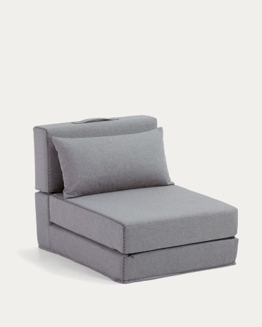 Arty pouffe bed in light grey, 70 x 89 (200) cm