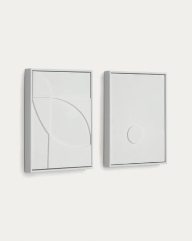 Σετ 2 πίνακες Brunella 32 x 42 εκ, λευκό