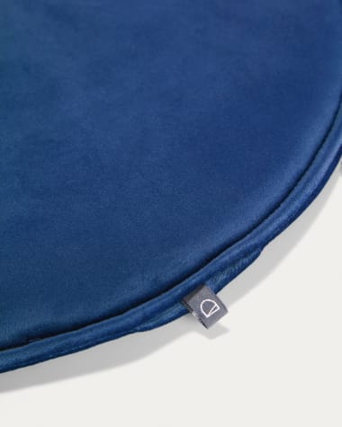 Rimca Sitzkissen, rund, Samt, blau, Ø 35 cm