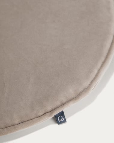 Rimca Sitzkissen, rund, Samt, taupe, Ø 35 cm