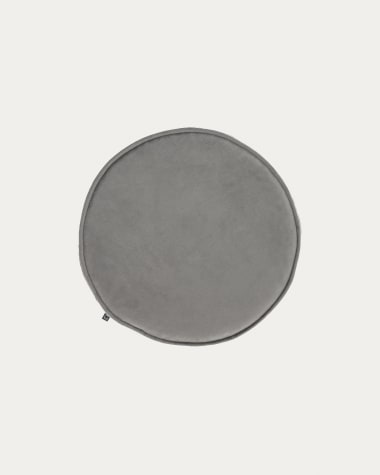 Rimca Sitzkissen, rund, Samt, hellgrau, Ø 35 cm