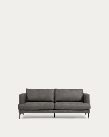 Tanya 2 seater sofa upholstered in dark grey 183 cm FSC Mix Credit