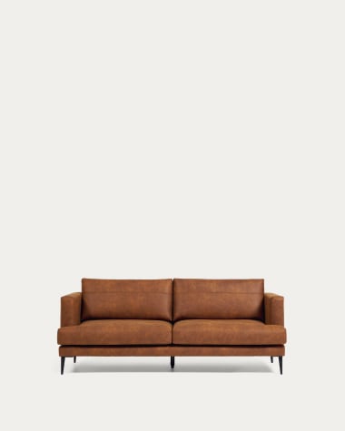 Tanya 2 seater sofa upholstered in light brown, 183 cm FSC Mix Credit