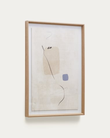 Tableau abstrait Sormi beige 50 x 70 cm