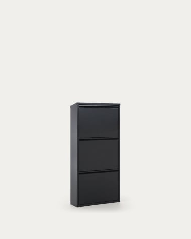 Meuble à chaussures Ode 50 x 103 cm 3 portes gris foncé