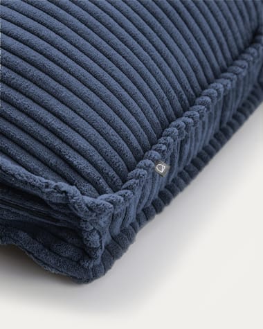 Blok cushion in blue wide seam corduroy, 50 x 60 cm FR