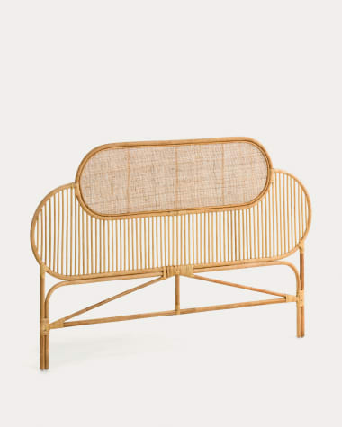 Tête de lit Lalita en rotin avec finition naturelle pour lit de 160 cm