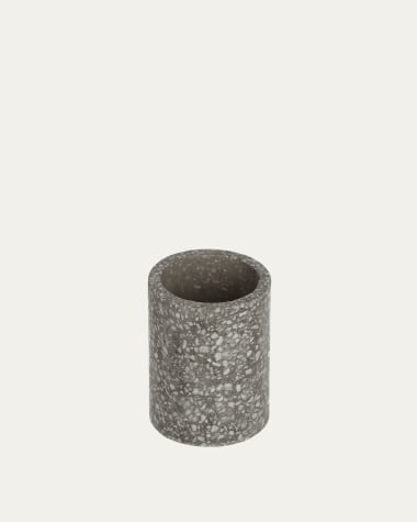 Copo escova de dentes Hiara de terrazzo preto e branco