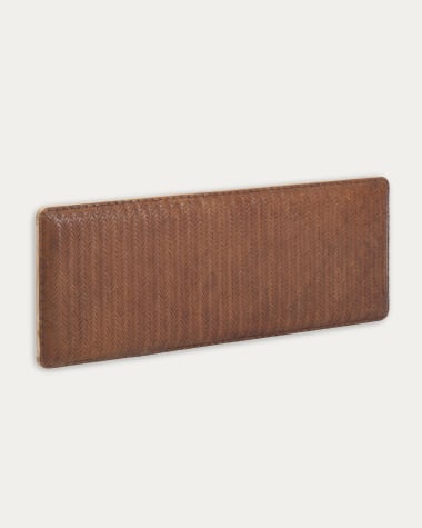 Tête de lit Natesa en bois de teck et cuir pour lit de 160 cm