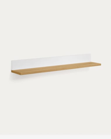 Étagère Abilen en placage de chêne et laqué blanc 80 x 15 cm FSC 100 %