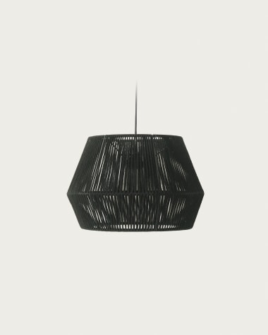 Abat-jour pour suspension Cantia en coton finition noire Ø 36,5 cm