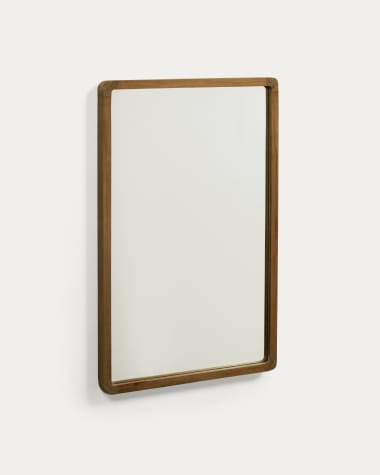 Shamel solid teak mirror with a walnut finish, 45 x 70 cm
