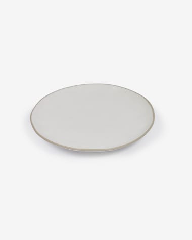 Ryba dessert plate in white and brown ceramic