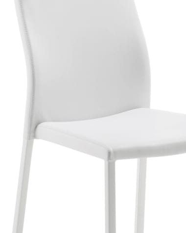 Abelle faux leather chair in white steel