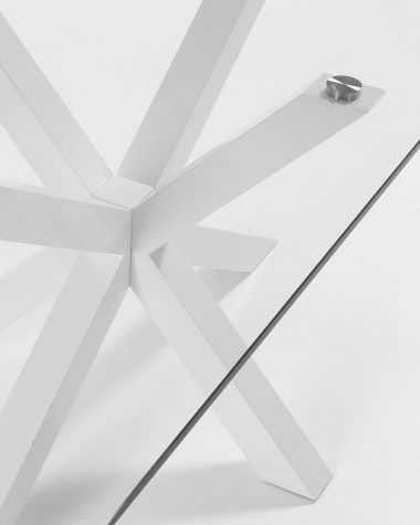 Argo table 150 x 90 cm, epoxy white and transparent glass