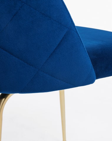 Ivonne blue velvet chair