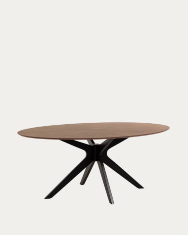 Naanim table with walnut veneer and legs in a black finish, 180 x 110 cm.