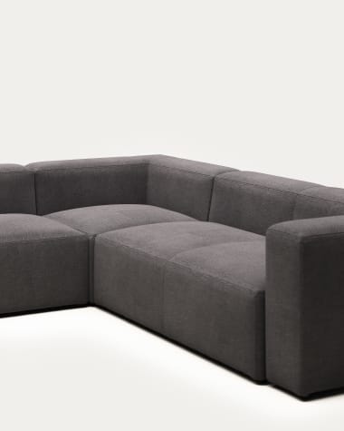 Blok 5 seater corner sofa in grey, 320 x 290 cm / 290 x 320 cm FR