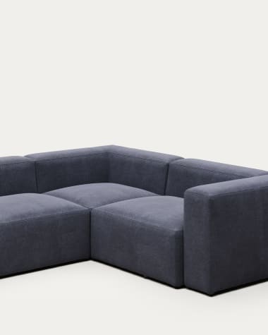 Blok 3 seater corner sofa in blue, 290 x 230 cm / 230 cm 290 cm FR