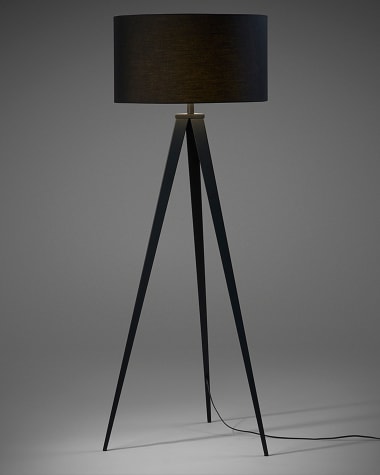 Iguazu floor lamp in steel with black finish