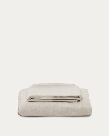 Bezug für Anarela 3-Sitzer-Sofa aus Leinen in Beige