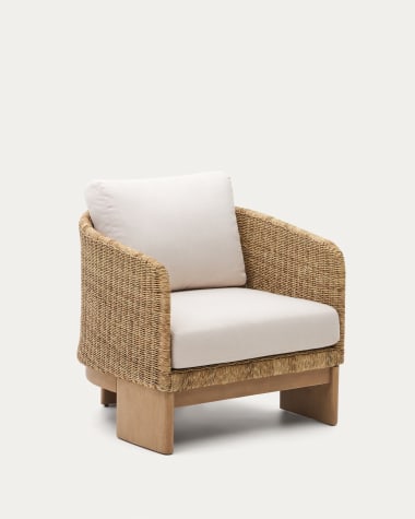 Πολυθρόνα Xoriguer από συνθετικό rattan και μασίφ ξύλο ευκαλύπτου. FSC 100%