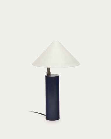 Shiva metal table lamp with blue and white painted finish