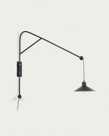 Eleazar Wandlampe aus Metall mit schwarz lackierter Oberfläche