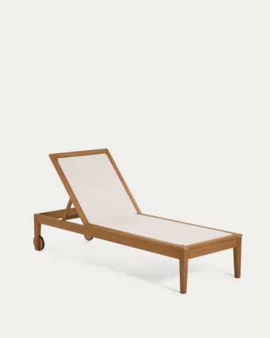 Bain de soleil Caterin beige en bois d'eucalyptus FSC 100%