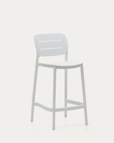 Morella stackable outdoor stool in white, 65 cm in height